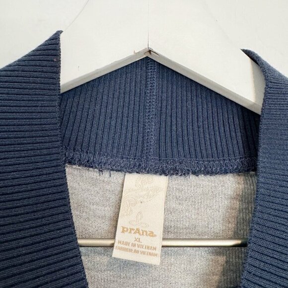 Prana Flint Brook Wool Rib Knit Fleece Pullover Sweatshirt Nautical Outdoor XL - Picture 6 of 8